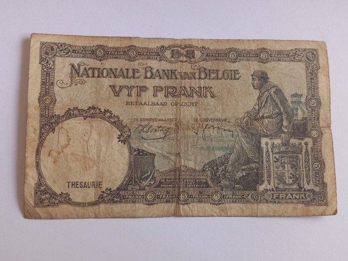 Belgium , 5 Francs 1938