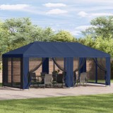 vidaXL Copertină pentru Foișor cu Perete laterale albastru Poliester 900441