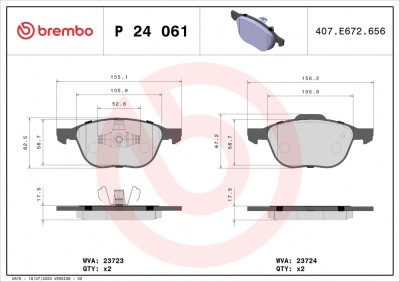 BREMBO P 24 061 PRIME LINE set placute frana,frana disc foto