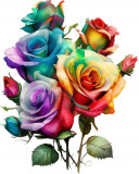 Cumpara ieftin Sticker decorativ, Trandafiri, Multicolor, 74 cm, 1354STK-3