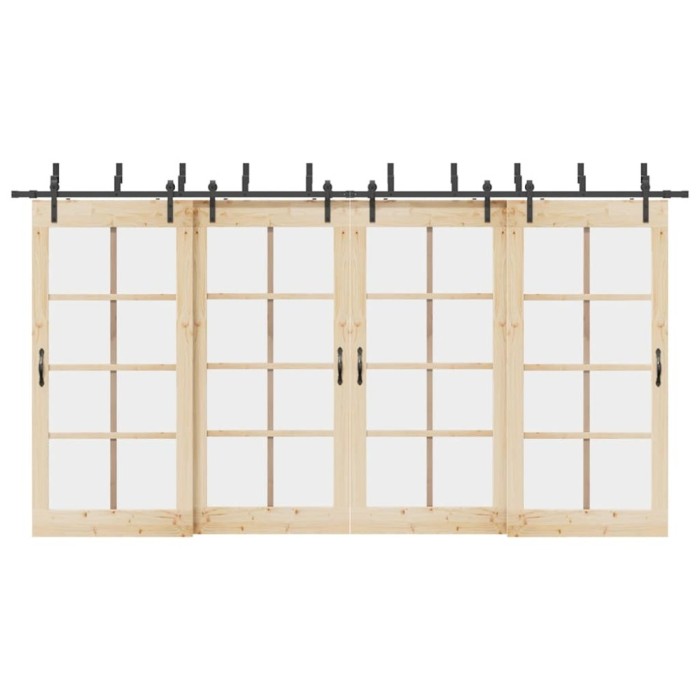 vidaXL Set feronerie pentru uși glisante, negru, 427 cm, oțel 3295740