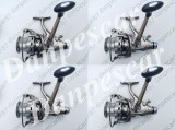 Set 4 Mulinete FL FAST 6000 10 rulmenti pentru crap cu tambur LongCast, Baitrunner, Diamant Alb