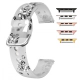 Cumpara ieftin Curea silicon, compatibila Apple Watch 9|8|7|6|5|4|3|2|1 Series, 41mm|40mm|38mm, Quick Release, Transparent Flower