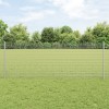 VidaXL Zid de s&acirc;rmă sudată cu 5 st&acirc;lpi U Argintie 0.8x10 m Oțel