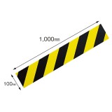 Banda avertizare, cu prindere magnetica, 1m, negru/galben