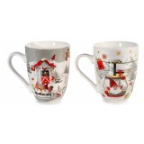 Set 2 cani Craciun portelan multicolor in cutie cadou RW &Oslash; 8 cm x 10,5 H, 300 ml