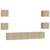 Cumpara ieftin Set de dulapuri TV, 7 piese, stejar sonoma, lemn prelucrat