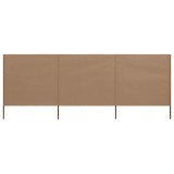 vidaXL Paravan anti-v&acirc;nt cu 3 panouri, gri taupe, 400 x 80 cm, textil