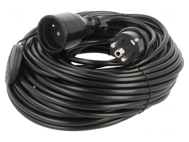 Prelungitor alimentare negru 25m 10A