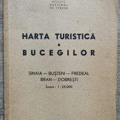 Harta turistica a Bucegilor, Sinaia-Busteni-Predeal-Bran-Dobresti// ONT 1937