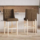 VidaXL Scaune de bar, 2 buc., lemn masiv de hevea și textil