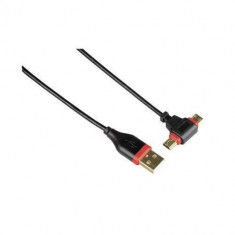 Adaptor Hama tip USB 2.0 - micro/miniUSB 0.75 negru foto