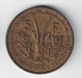 Moneda 5 francs 1956 - Africa Occidentala Franceza