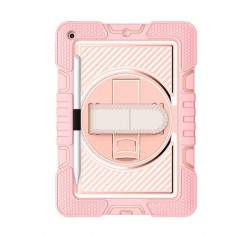 Husa de protectie compatibila cu apple ipad 9.7 2017 / 2018, stripeshell 360 htpmag, rose