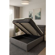 Pat Prestige 180x200 Lada de Depozitare Tapitat Sofa Gri (cod:ML2514)