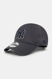 New Era șapcă de baseball din bumbac culoarea gri, neted, 60235294
