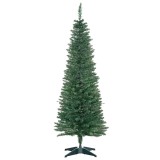 HOMCOM Brad Artificial de Crăciun cu Crengi Realiste, Brad &Icirc;nalt și &Icirc;ngust cu Bază din Plastic, &Oslash;46x150 cm, Verde | Aosom Romania