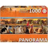 Cumpara ieftin Puzzle panoramic Educa - Cats In The Landing Hall, 1000 piese
