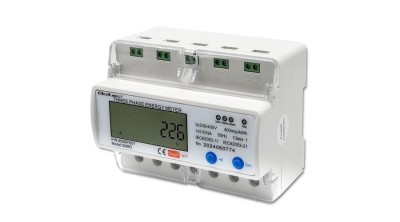 Contor electronic trifazat Qoltec | Contor de consum de energie montat pe șină DIN | 400V | LCD | Wi-Fi foto