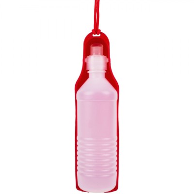 Sticla portabila de apa pentru caini, 500 ml, Roz foto