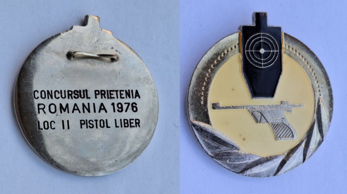 TIR - Concursul Prietenia Romania 1976 - Locul 2 Pistol liber, Medalie premiu