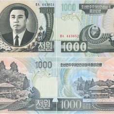 2 x 2006 , 1,000 won ( P-45b ) - Coreea de Nord - stare UNC