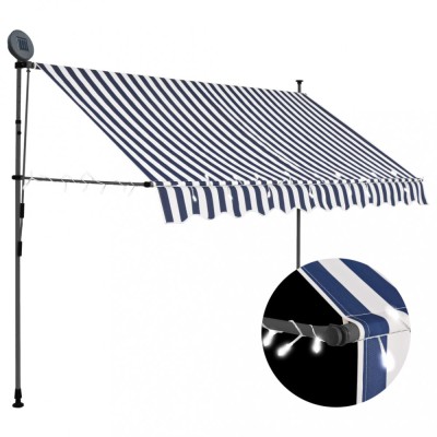 Gossi copertina retractabila manual cu led, albastru &amp;amp; alb, 250 cm foto