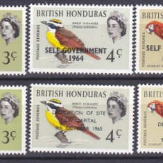 DB1 Fauna Pasari 1967 Honduras Britanic Supratipare 10 v. MNH