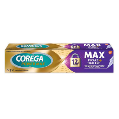 Crema Adeziva pentru Proteza Dentara Corega Power Max Fixare + Sigilare 70 grame Gsk foto