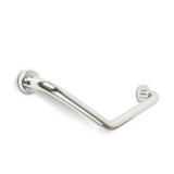 Maner siguranta baie inox cromat 45 grade, bara sprijin cada si dus, suport perete 25+25 cm