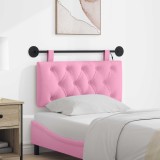 vidaXL Tăblie de pat suspendată Cu lumină LED Roz Țesătură 3424551