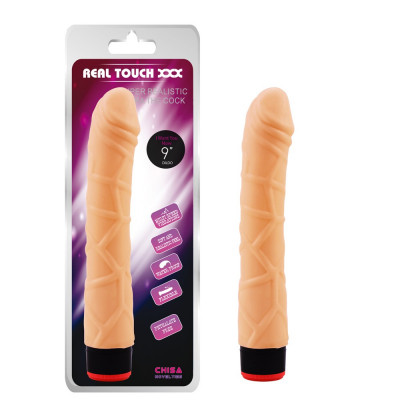 Vibrator Realist Real Touch XXX, Multispeed, T-Skin, Natural, 22 cm foto