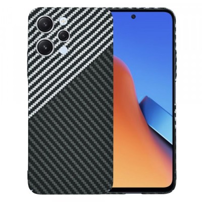 Husa pentru Xiaomi Redmi 12 5G / 12, Techsuit, Carbonite FiberShell, Neagra Gri foto