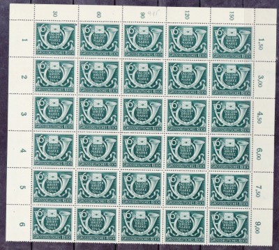 Germania Reich 1944 / Ziua Filateliei / Bloc de 30 MNH foto