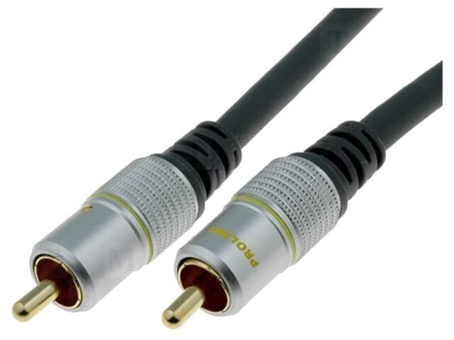 Cablu RCA Aurit Negru 5m