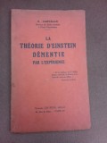 La theorie d&#039;Enstein, Dementie par l&#039;experience - E. Carvallo (carte in limba franceza)