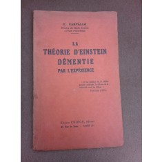 La theorie d&#039;Enstein, Dementie par l&#039;experience - E. Carvallo (carte in limba franceza)
