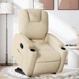 VidaXL Fotoliu rabatabil cu ridicare pe verticală, crem, textil 3204377