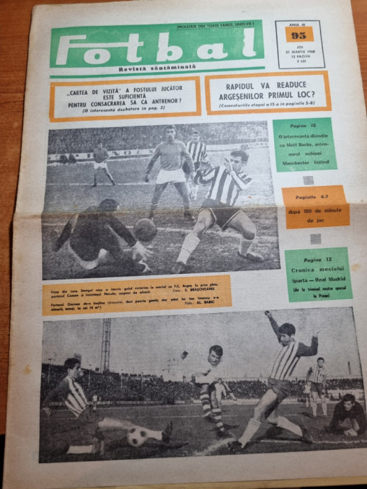 fotbal 21 martie 1968-art. titus ozon,rapid,fc arges,UTA,jiul,ASA targu mures