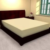 HUSĂ DE PAT TRICOT CU &Icirc;NĂLȚIME STANDARD DE 25 CM GALBEN - 140x200