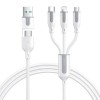 Cablu de incarcare si transfer date, 5 in 1, Lightning, USB-C, Micro USB, USB-A, lungime 1.2 m, alb, Dactylion