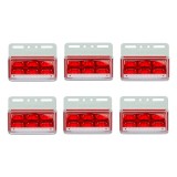 Set 6 Lampi Gabarit LED Camion 24V Laterale Rosii Albe 3D Impermeabile Remorca Platforma Utilaje