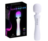 Vibrator Paradise Illumination The Wand, Control Aplicatie Mobila, Lumina Led, Silicon, USB Magnetic, Alb, 22.8 cm