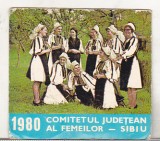 Bnk cld Calendar de buzunar - 1980 - Comitetul judetean al femeilor Sibiu