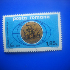 HOPCT LOT NR 397 BIS CONVENTIA METRULUI 1975-1 TIMBRU VECHI-STAMPILAT-ROMANIA