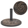 Suport umbrelă soare vidaXL, rășină bronz, rotund, 9kg, 45.5x34cm, adaptabil 38/48mm