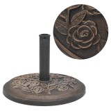 Suport Umbrelă Soare Rotund Bronz 9kg vidaXL Rășină, Diametru 45.5cm, Adaptor 38/48mm