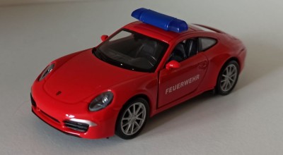 Macheta Porsche 911 Carrera S (991) Pompieri - Welly 1/36 foto