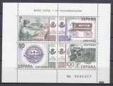 SPANIA 1981 MUZEUL POSTAL SI AL TELECOMUNICATIILOR BLOC MNH