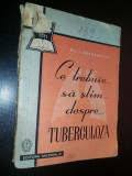 Carte veche medicala,Ce trebuie sa stim despre TUBERCULOZA,Pro.C.Anastasatu,1962